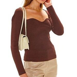 CRESCENT Avril Long Sleeve Sweater in the Color: Chocolate Size: Medium
